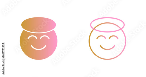 Smiling Face with Halo Icon Design