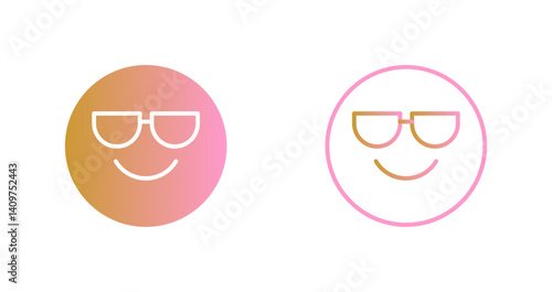 Smiling Face with Sunglasses Icon Design