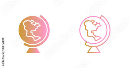Earth Globe Americas Icon Design