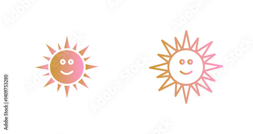 Sun with Face Icon Design