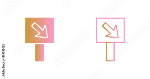 Diagonal Down Right Arrow Icon Design
