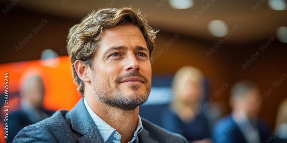 A man in a suit is smiling at the camera
