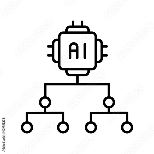 classification black line icon for digital and print projects.