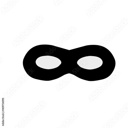 Silhouette superhero mask vector icon set