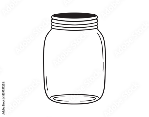 jar icon doodle hand drawn. Outline jar line drawing clipart symbol