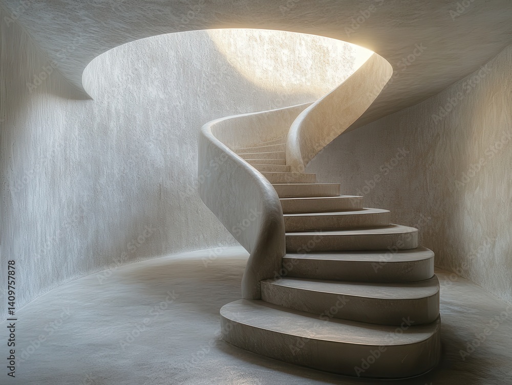 Naklejka premium Curved Stone Staircase 