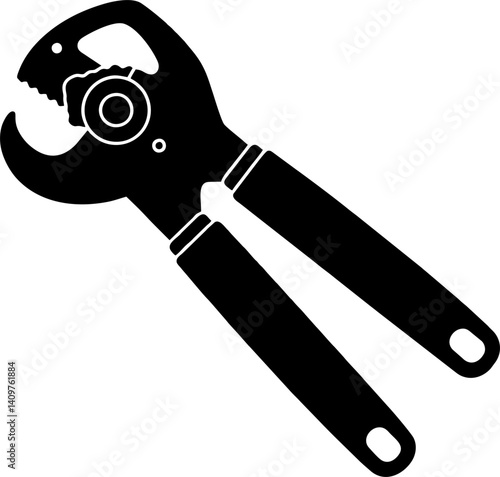 Manual Can Opener Silhouette – Essential Survival Tool Vector for Emergency Kits