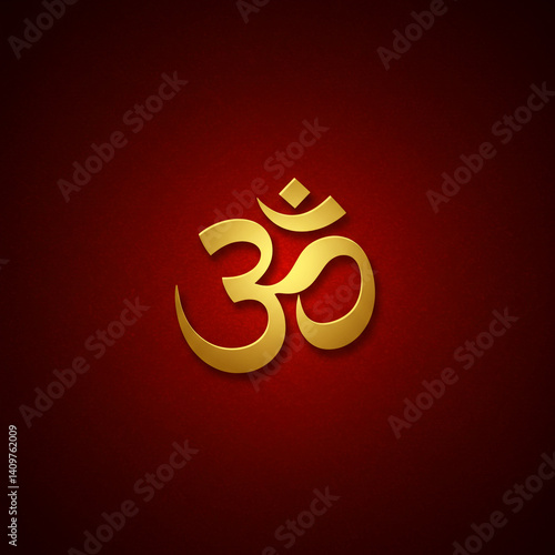 Shining Gold Om Symbol on R...