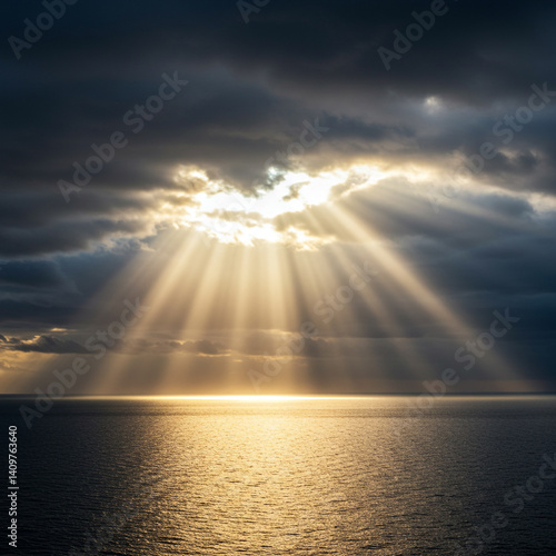 Sunbeams Breaking Through C...