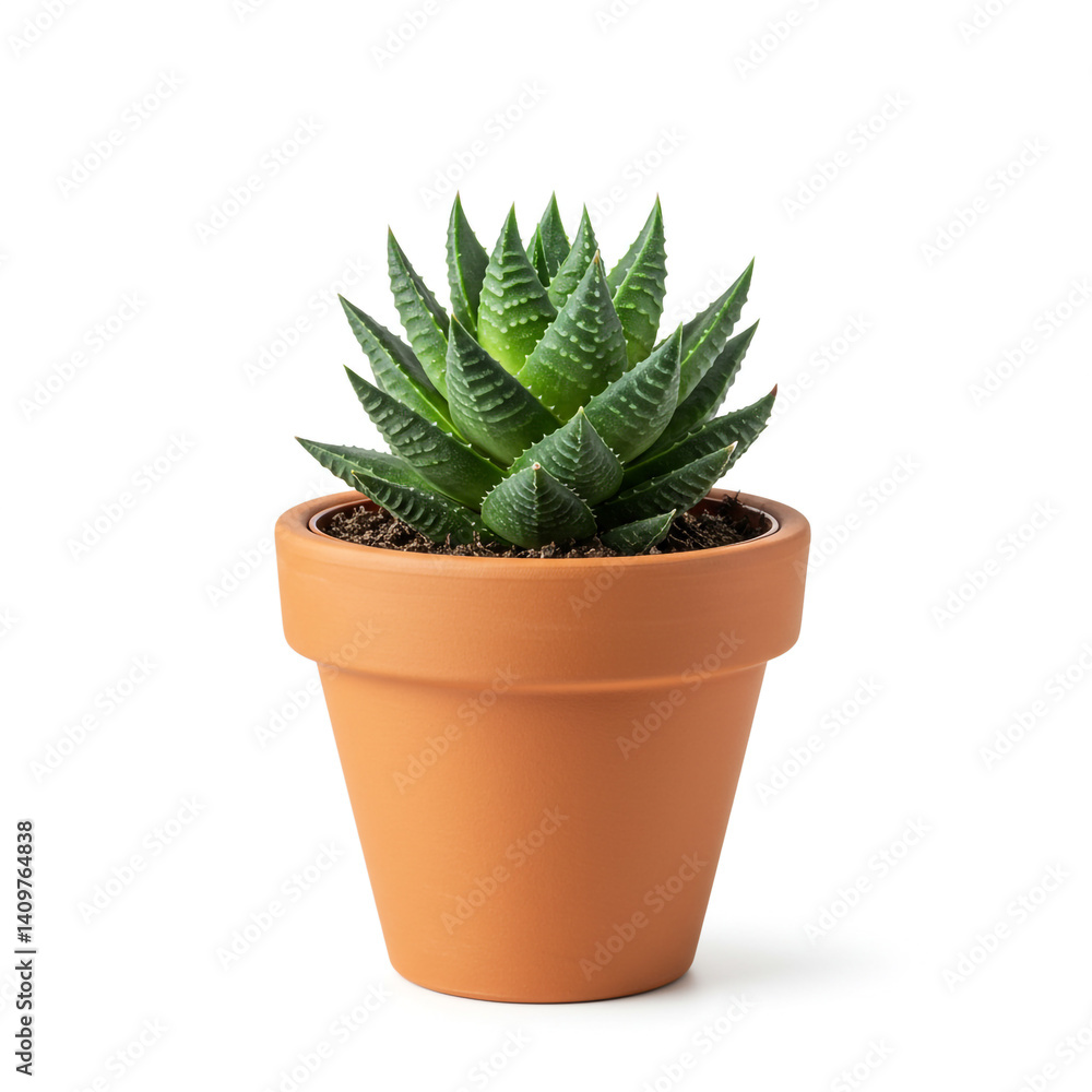 Single Potted Haworthia Succulent Isolated Single Potted Haworthia Succulent Isolated