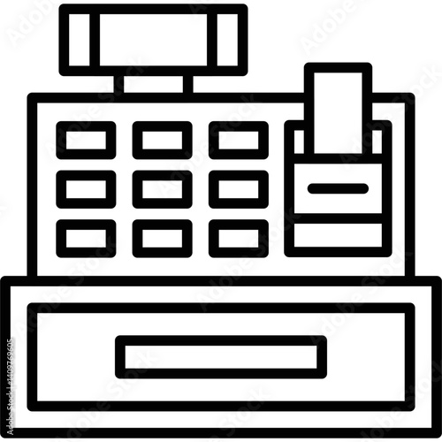 Cashier Machine Icon Vector Element