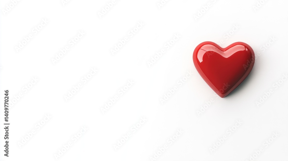 romantic red heart shape on a clean white background symbolizing affection and care offering ample copy space for personalized messages or designs for valentine's day concept romantic red heart shape on a clean white background symbolizing affection and care offering ample copy space for personalized messages or designs for valentine's day concept