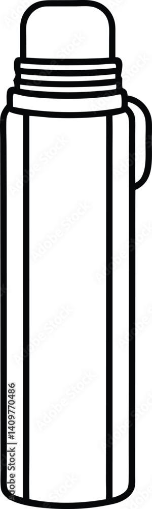 Thermos Bottle Outline Icon Line Art Drawing | Hot Drink Flask & Travel Mug Vector Thermos Bottle Outline Icon Line Art Drawing | Hot Drink Flask & Travel Mug Vector