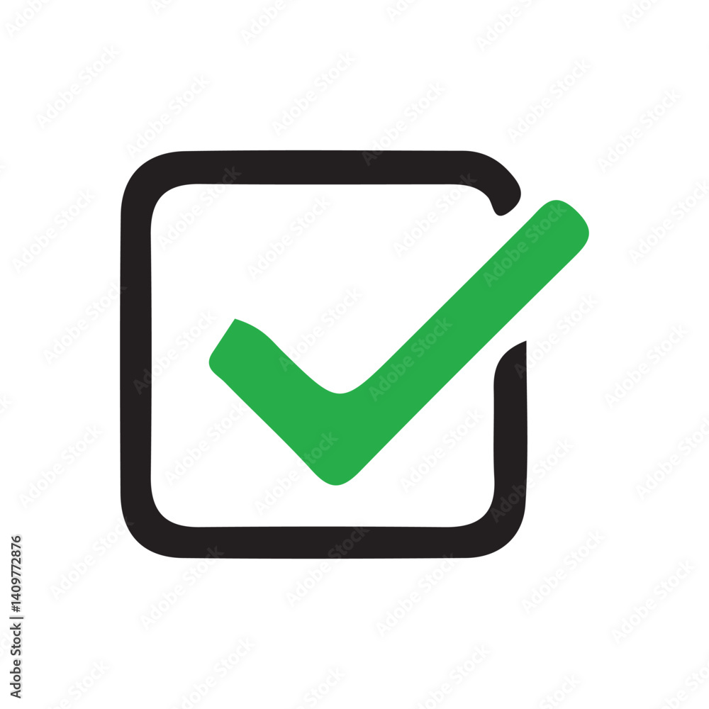 Accept checkmark icons green tick box, check list circle frame. Vector Illustration Eps 10 Accept checkmark icons green tick box, check list circle frame. Vector Illustration Eps 10