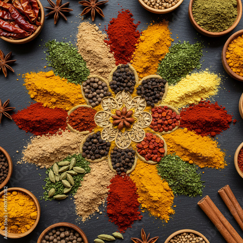 Vibrant Spice Mandala Desig...