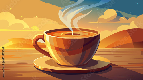 A cup of warm, milky coffee
Soft steam rising in morning light
Comfort brewed in every drop