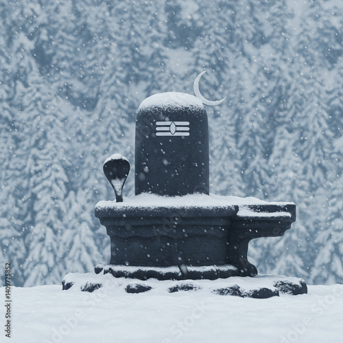 Shiva Lingam Statue with Cr...