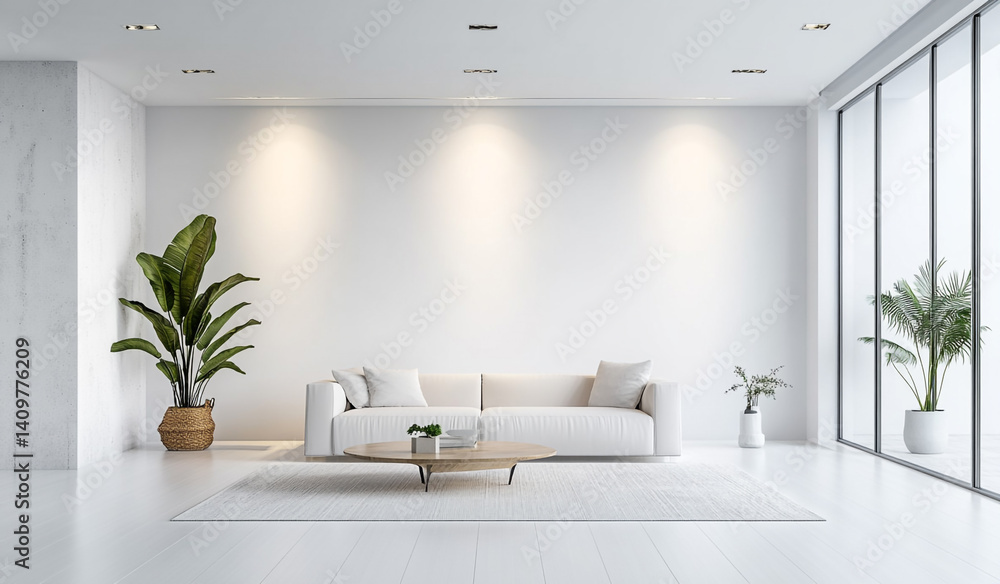 Obraz premium Modern living room interior with stylish