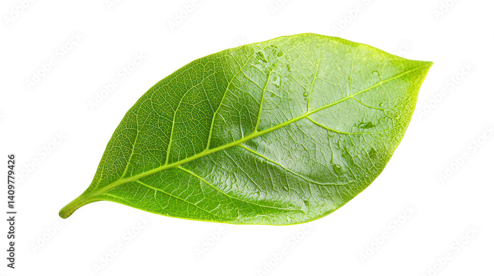 Obraz premium Beautiful leaf with water droplets capturing the essence of freshness and nature's splendor in a closeup perspective