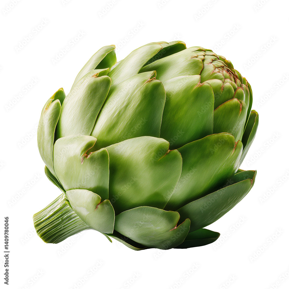 Obraz premium Green artichoke isolated on transparent background