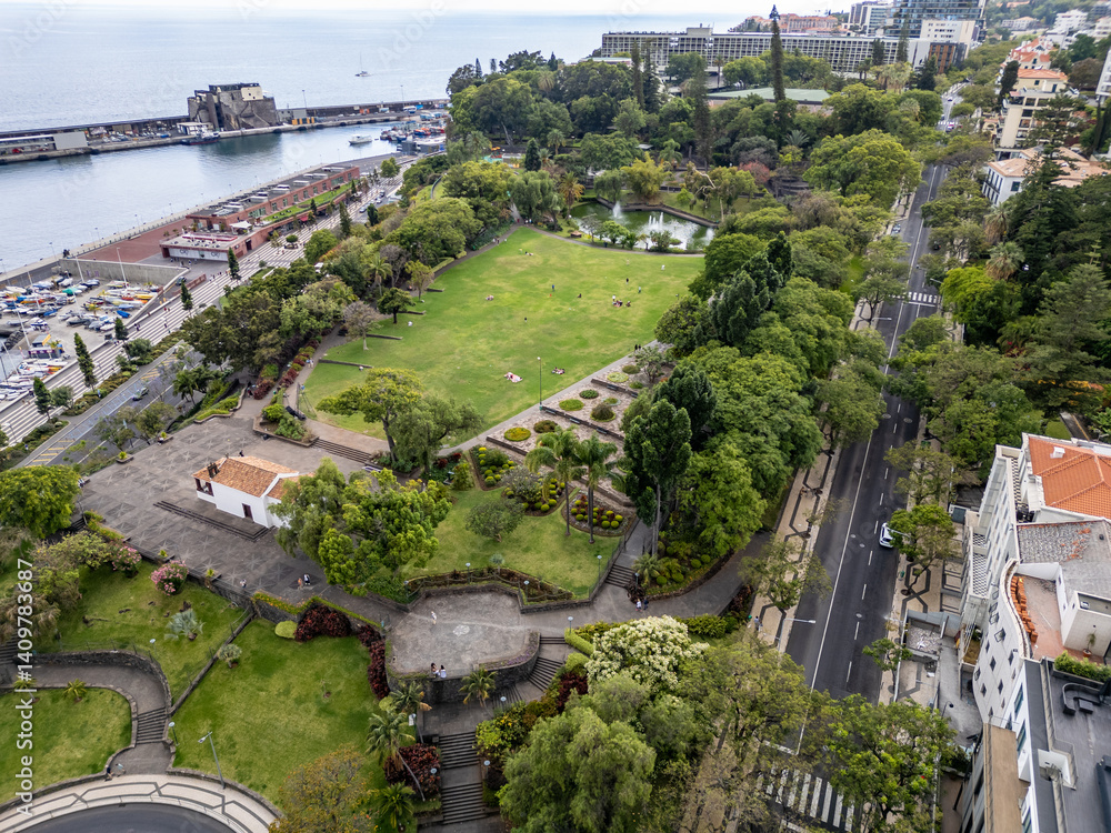 Santa Catarina park in Funchal city, Madeira Island, Portugal