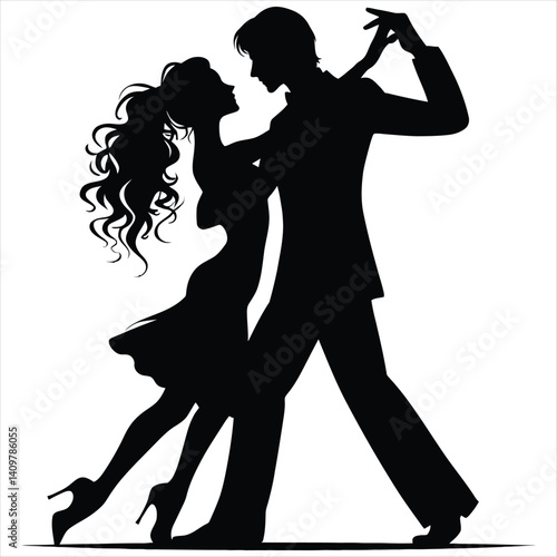 silhouette of a couple dancing