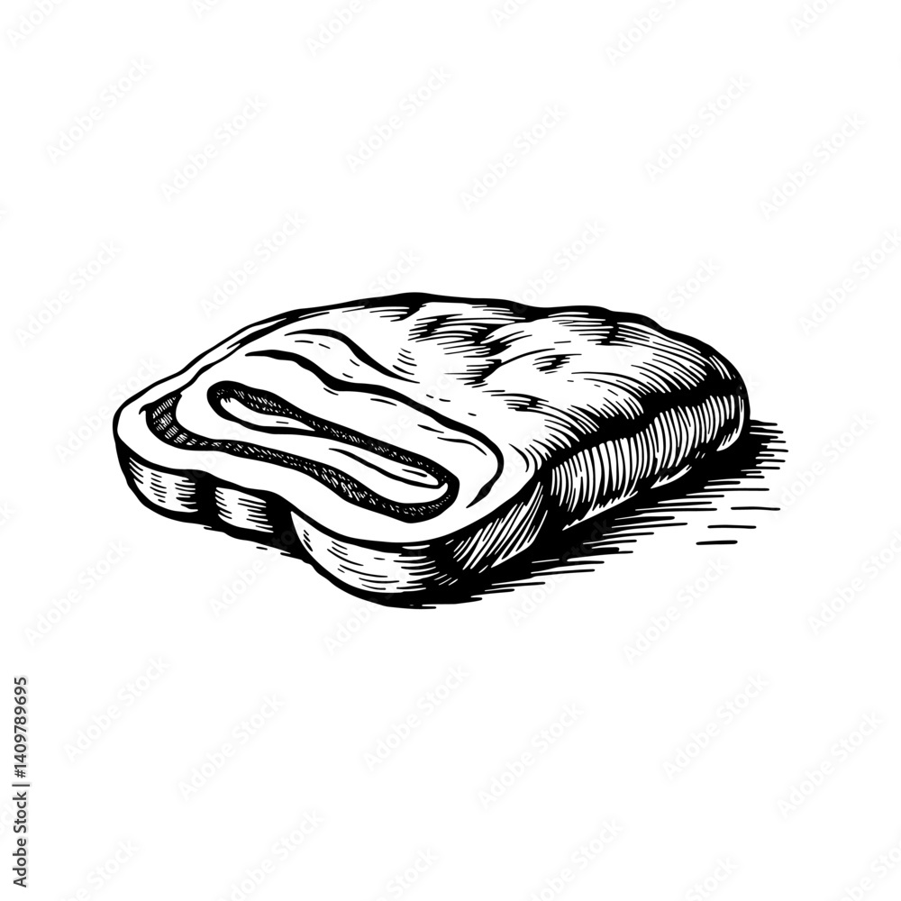 Vector engraving style illustration of a Bacon Vector engraving style illustration of a Bacon