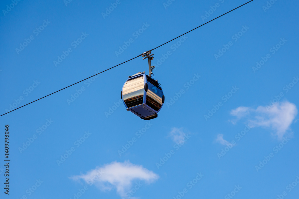 Cabin of Funchal-Monte Cable Car in Funchal city, capital of Madeira Island, Portugal