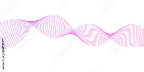 Abstract Flowing Wave Lines on White. Smooth Fluid Lines Abstract Art for background