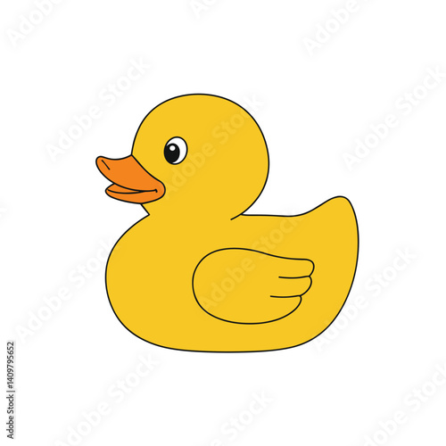 Cute yellow duck icon for children's books, bath time fun, and joyful designs