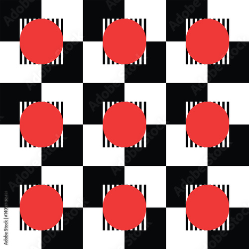 Modern Geometric Vector Seamless Pattern Digital Paper – Abstract Minimalist Background Design, Repeating Lines and Shapes, Contemporary Printable Texture for Scrapbooking, Web Design, Fabric, Package