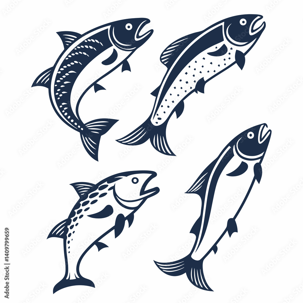 Fototapeta premium Fish icon vector 