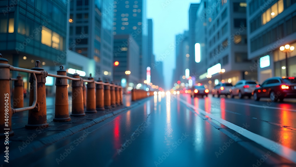 Obraz premium Artistic stock image portraying noise pollution control efforts with advanced sound measurement tools strategic barriers and dedicated environmental management practices. in Photo Stock Concept and