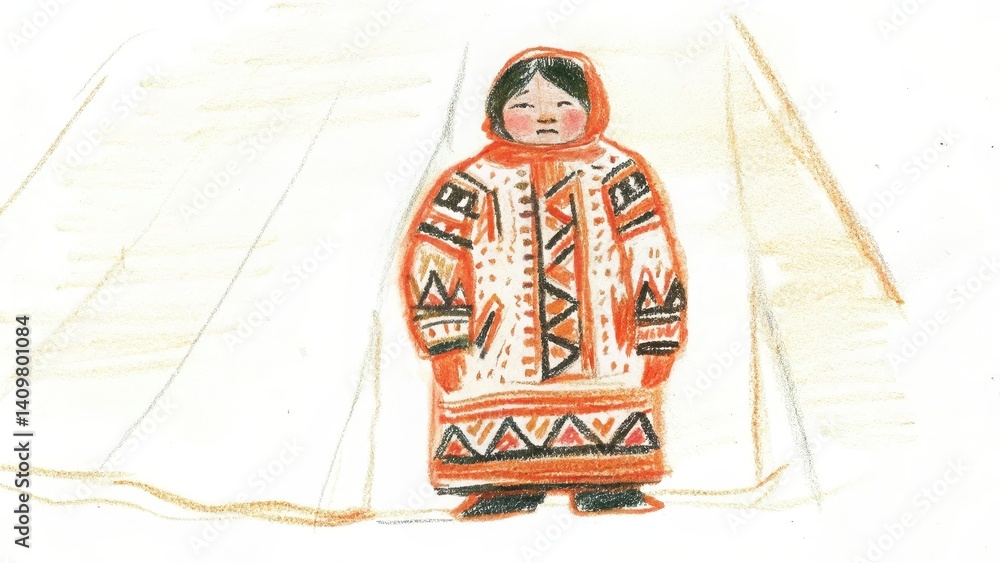 Child Wearing Traditional Clothing in Cultural Setting