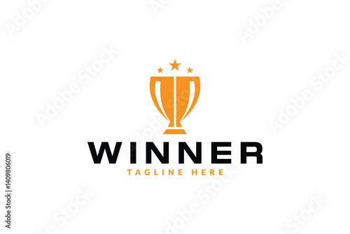 trophy logo vector illustration, winner award logo template