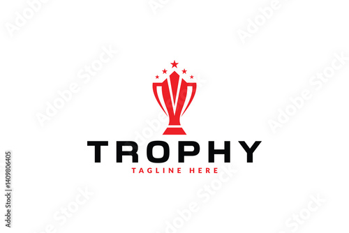 trophy logo vector illustration, winner award logo template