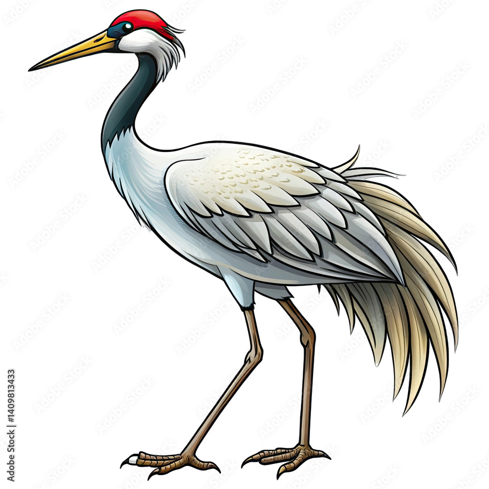 grey heron isolated on white