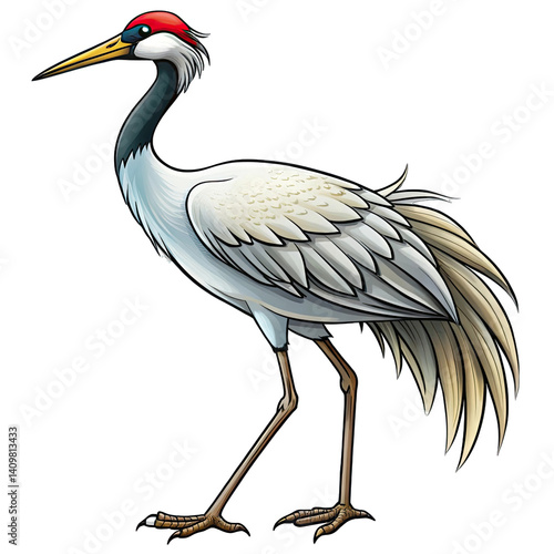 Obraz na płótnie grey heron isolated on white w salonie