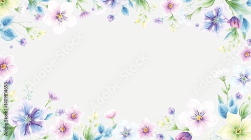 Elegant Watercolor Floral Border Design