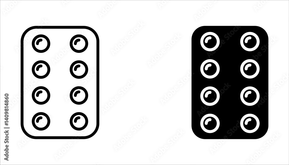 Medical pills icons set, vector illustration on white background. Medical pills icons set, vector illustration on white background.