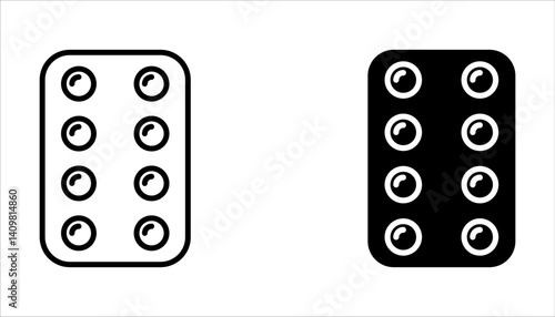 Medical pills icons set, vector illustration on white background.