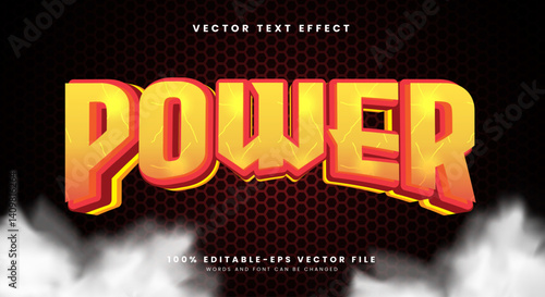 Power 3D editable text effect Template Suitable for Thunder style theme
