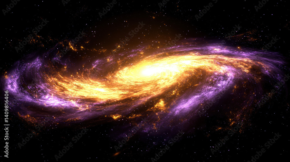 Majestic Spiral Galaxy in Deep Space Majestic Spiral Galaxy in Deep Space
