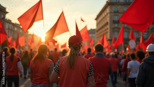 Capturing the Spirit of Labour Day: Progressive Worker Activism and Civic Unity in Striking Photo Stock Visuals with Expansive Energy and Thoughtful Composition