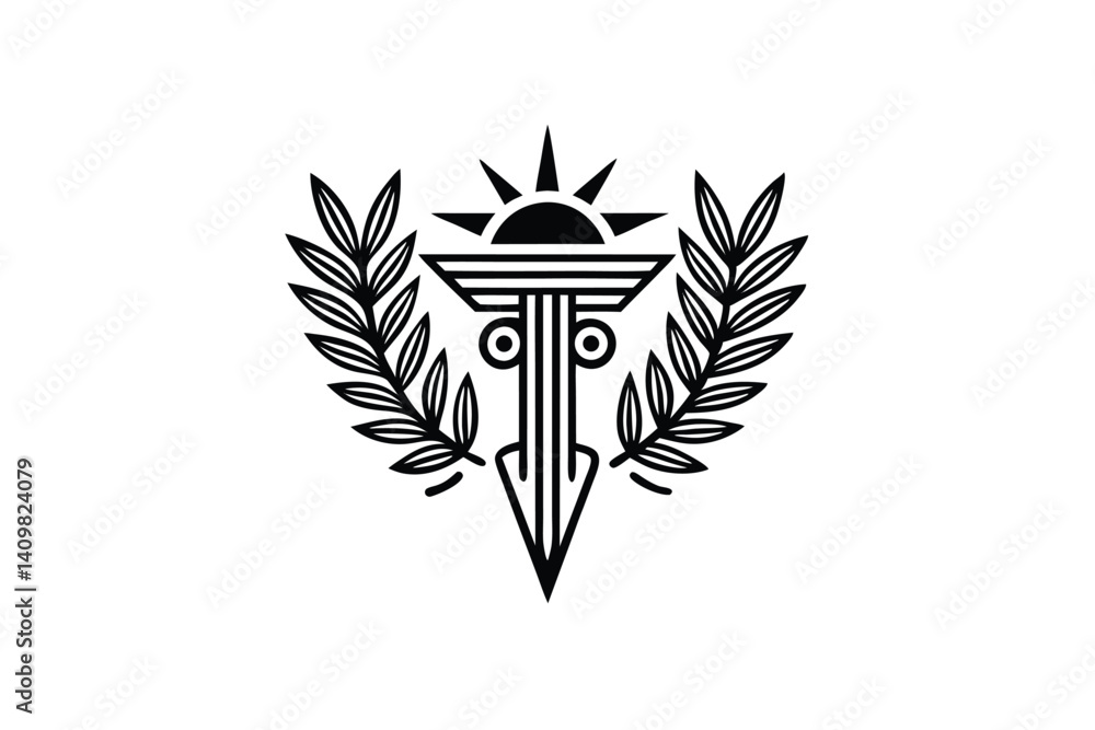 Obraz premium Minimalist Greek Signs – Tattoo & Design Pack