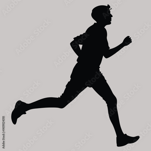a person jogging in the morning silhouette vector design art and illustration