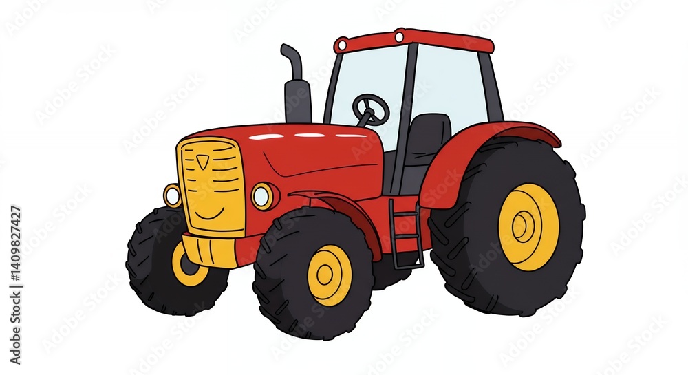 Obraz premium Cartoon tractor illustration