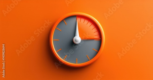Obraz na płótnie Glossy orange and gray wind speed and direction monitoring app icon with anemometer realistic detailed glossy style round square shape modern app icon bold vibrant colors w salonie