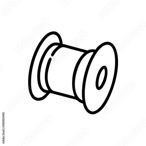 Sewing thread spool outline illustration on a white background  