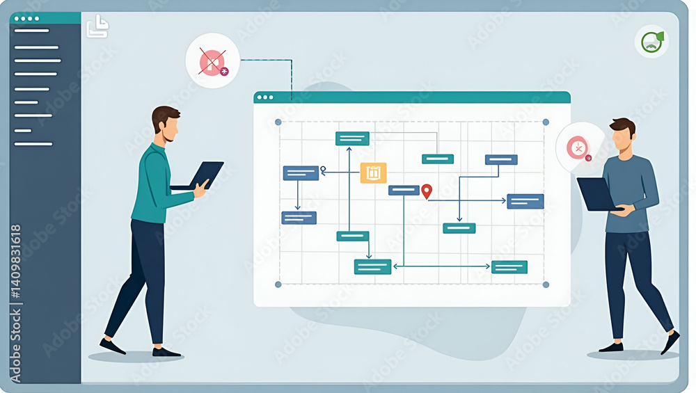 Fototapeta premium Innovative Visualization Tool for Mapping Customer Pathways and Touchpoints in Photo Stock: Enhance Service Delivery and Retention with Strategic Insights